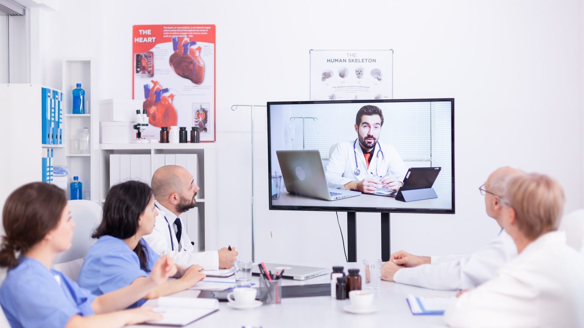 Videoconference of hospital team